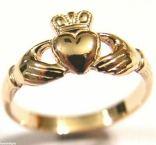 9ct 375 Solid Rose Gold Claddagh Celtic Friendship Ring In Your Size