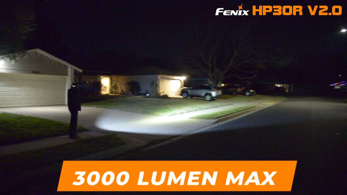Fenix HP30R v2.0 (Black) 3000 Lumen Spotlight & Floodlight