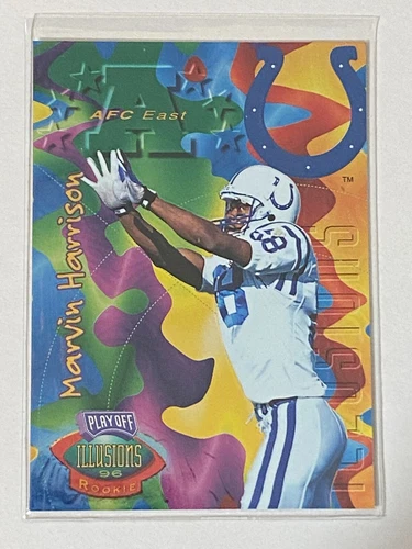 🏈 1996 Playoff Illusions Football Base Card Rookie #66 Marvin HARRISON 🏈