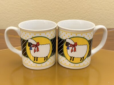 Shibata Japan Sheep Coffee Mugs 10 oz Set of 2