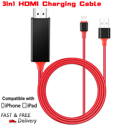 1080P Phone to TV HDMI Mirror Cable Adapter For Apple iPhone 12 Mini/12 Pro  Max