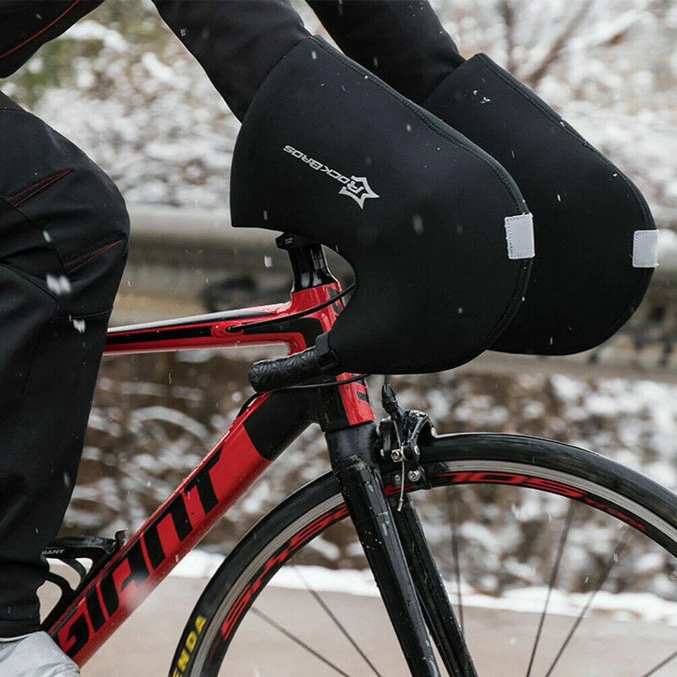 ROCKBROS Bike Handlebar Cycling Gloves Winter Warm Windproof  Road  Bike Gloves - Image 3 of 4