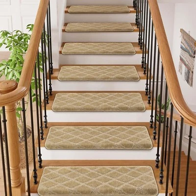9"x30"Bullnosed Stair Treads Carpet Area Rug Mat Non-slip Self Adhesive PURE ERA