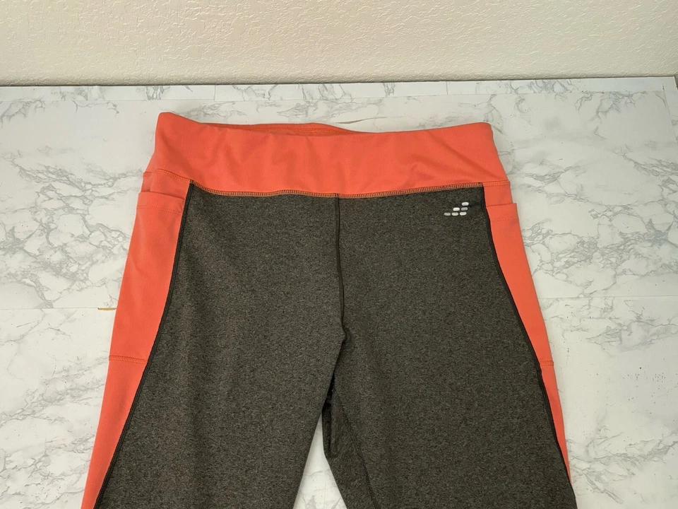 BCG Leggings Atléticos Cortos Elastizados Para Mujer Talla Grande 1X Gris Melocotón Pull Up B2 Foto 2 de 4
