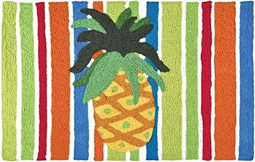 Jellybean - Indoor/Outdoor Rug - Pineapple On Watercolor Stripes - Picture 1 of 1