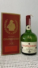 Vintage EMPTY Courvoisier Cognac Very Special Quart Glass Liquor Bottle W/ Box 