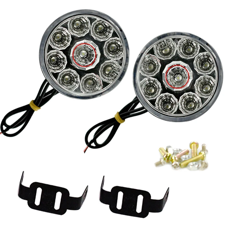 12V Paar 9 LED Auto DRL Tagfahrlicht Nebelscheinwerfer Rund Lampe Universal NEU - Bild 4 von 4