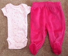 Girl's Size P Preemie Two Piece White Pink Carter's Heart Top  NWOT Place Pants