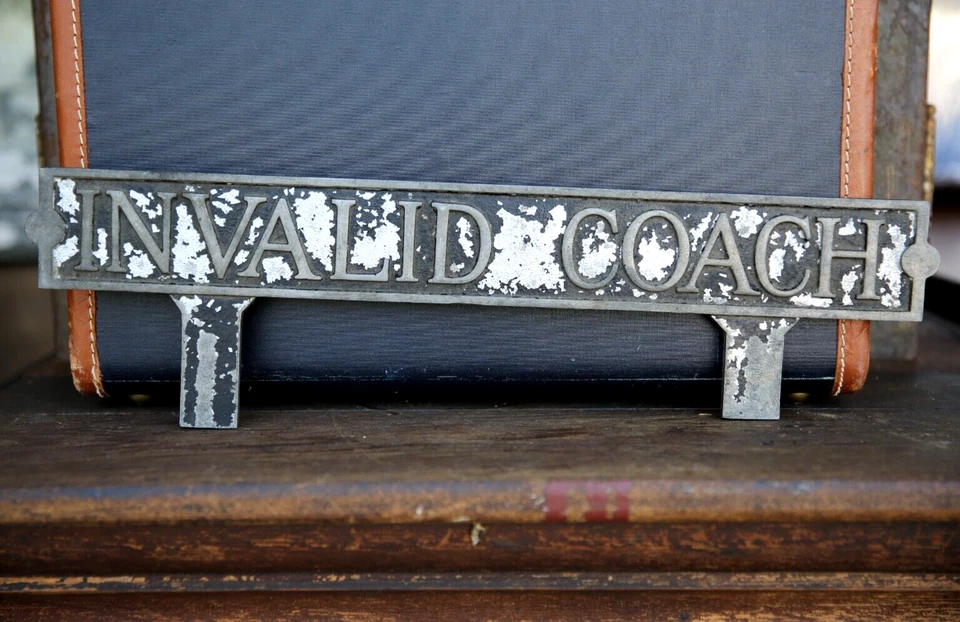 Vintage Funeral Invalid Coach License Plate Topper Emblem Sign Packard Hearse - Image 3 of 4