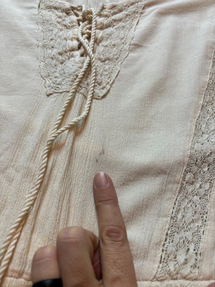 American Eagle Lace Bell Sleeve Peasant Boho Tunic Fairy Hippy Milkmaid Dress S - Image 4 of 4