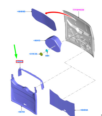 FORD TRANSIT CUSTOM MK1 Back Tailgate Upper Moulding 2509917 NEW ...