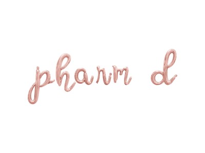 PHARM D Cursive Letter Balloon Banner - Pharmacy School Grad Party Decorations