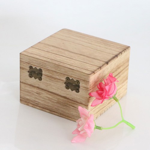 Caja de reloj de madera natural de Estados Unidos estuche de almacenamiento exhibición de joyas clásicas regalos sin pintar - Imagen 6 de 11