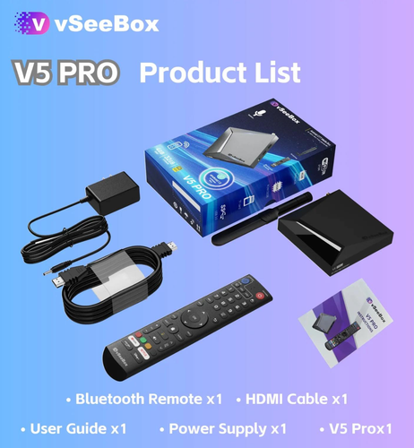 vSeeBox V5 Pro New 2025 Streaming Box Live TV guide & VOD.