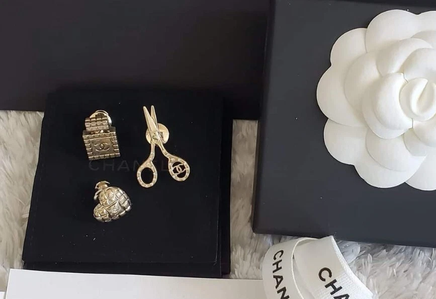 100% Authentic Chanel Pins / Brooches set 3 pieces