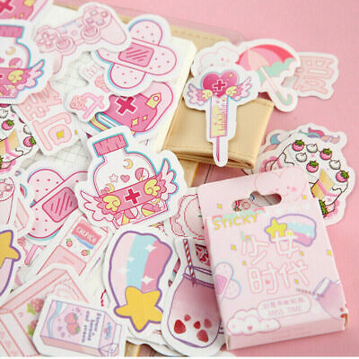 46PCS/Box Diary Label Stickers DIY Scrapbooking Cute Stationery Decor Paper