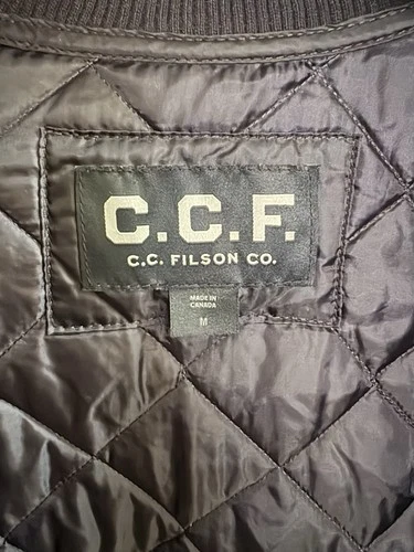 FILSON Quilted Black Utility Jacket Size Medium C. C. FILSON CO. Made in Canada image 3