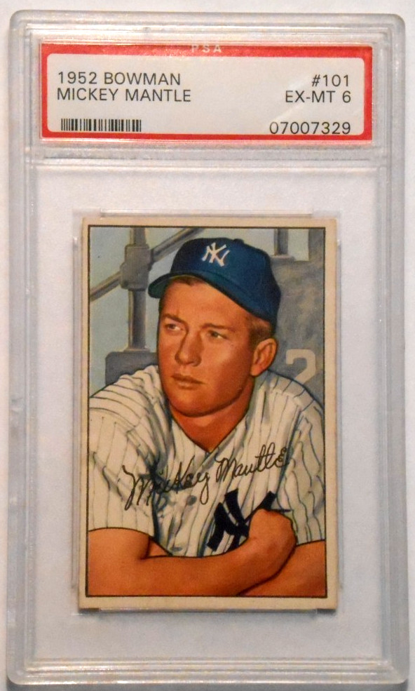 1952 Bowman #101 Mickey Mantle PSA 6 EX/MT HOF Yankees Cert#07007329