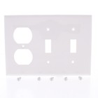 Eaton 5158W White 3-Gang Toggle Switch Duplex Outlet Unbreakable Wallplate Cover