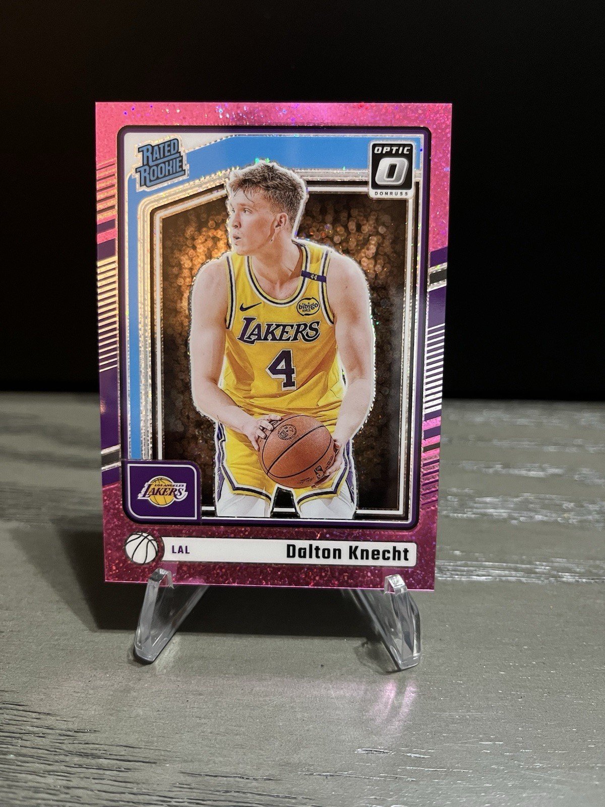 Dalton Knecht 2024 Optic #256 Pink Glitter /275 RC Rookie Lakers