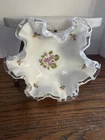 Vintage Fenton Milk Glass Crimped Ruffled dish