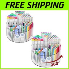 Clear Colored Pen Holder Caddy, Desk Organizer