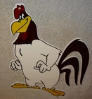 VINTAGE FOGHORN LEGHORN DIE-CUT ENAMEL METAL LOONEY TUNES CARTOON, GAS OIL SIGN!