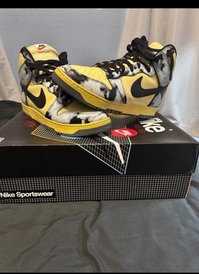 Nike Dunk High 1985 SP 'Acid Wash' Black-Yellow Strike, Size 13