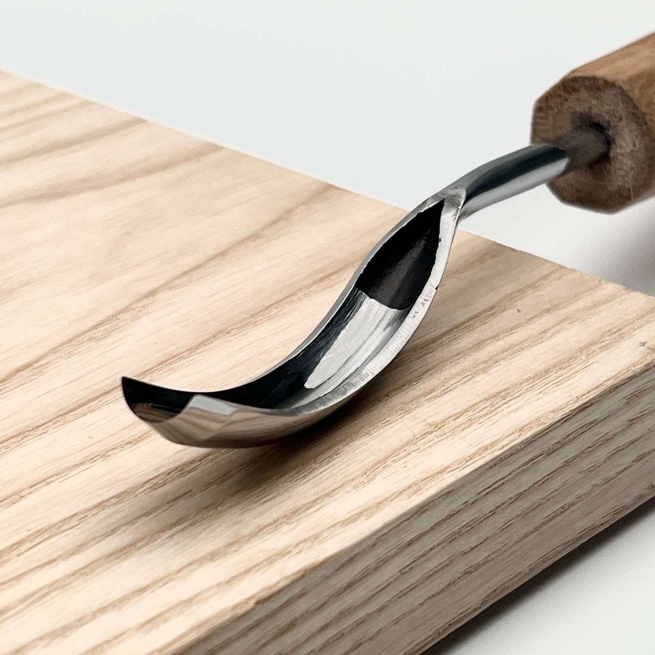 Short bent gouge, wood carving tools, spoon gouge STRYI Profi, carving ...