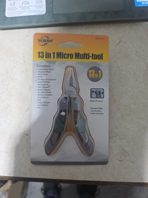 13-in-1 Micro Multi-Tool with Belt Pouch NEW Unopened - pliers,screwdriver,Knife