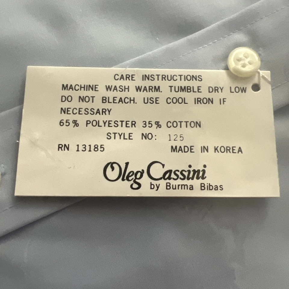 全新 Oleg Cassini 男式纽扣前长袖婴儿蓝色尺寸 (16.5,32-33) — 第 3/4 张图片