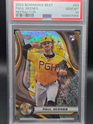 2024 Topps Bowman’s Best Paul Skenes Refractor Rookie Card 53 PSA 10 GEM MINT