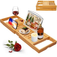 Bathtub Tray Caddy, Expandable Bath Tray for Tub