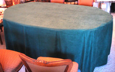 Heavy Oval Polyester Tablecloth Green 92 x 120