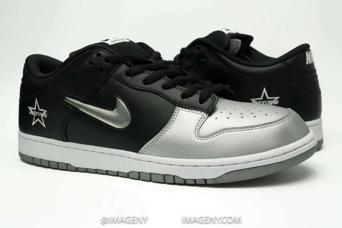 Nike Supreme x Dunk SB QS Low Metallic Silver for Sale