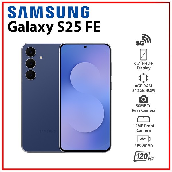 New Samsung Galaxy S25 Fe 5G 8GB+512GB Navy Dual Sim Android Mobile Phone-image