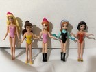 Disney Princess Magic Clip Dolls Figures Lot Set of 4 Plus Barbie No Accessories