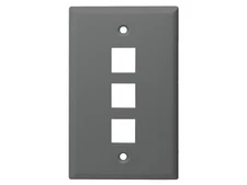 Monoprice Mid-Size Keystone Plate 3 Port, Gray, UL
