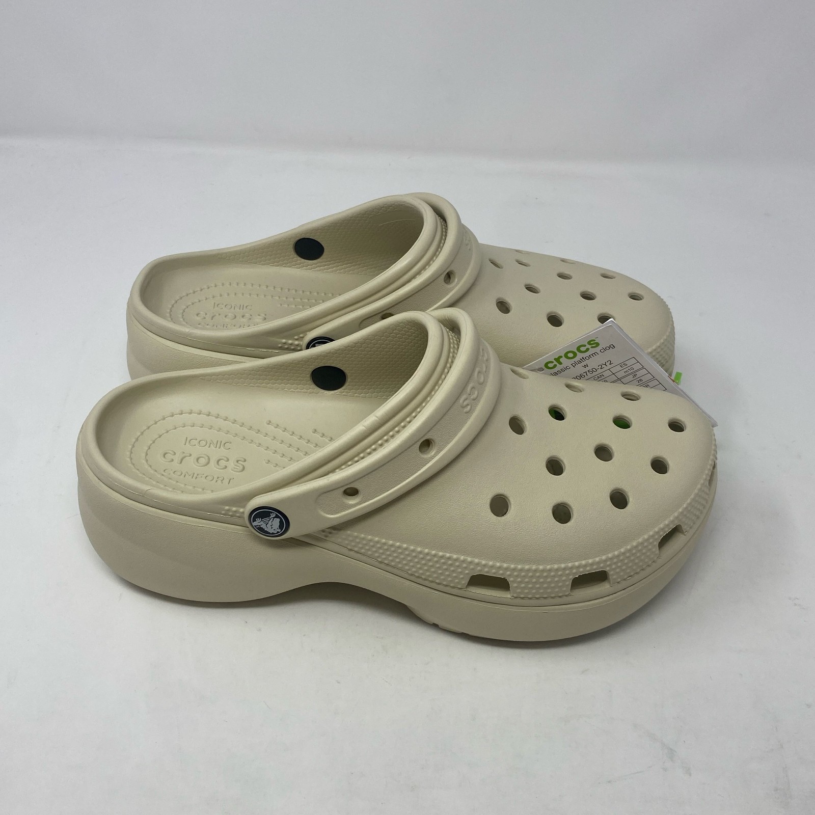 Crocs Classic Platform Clog Bone Women’s 10 206750-2Y2