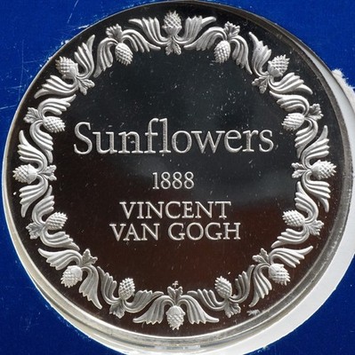 1974 SUNFLOWERS Vincent Van Gogh Franklin Mint 1888 2oz 925 Silver