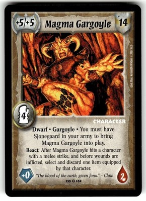 2001 Warlord: Saga of the Storm Good and Evil Card 135/162 F Magma Gargoyle
