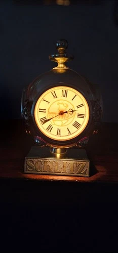 Vintage WORKING Schlitz Beer Lighted Bar Clock Electric Sign in UL Listed