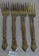 4 Oneida Community SATINIQUE Stainless SALAD FORKS