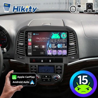 4+64GB Carplay Android 15 Autoradio GPS SAT BT Für Hyundai Santa Fe II 2 CM +KAM