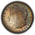 1898 $1 Morgan Silver Dollar - PQ Rainbow Toning - BU - SKU-D7721