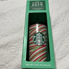 Starbucks Grande 16 oz Striped Cold Cup with Caramel Dolce Cold Brew Coffee Pod