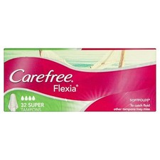 Carefree Flexia Fragrance Free Super Tampons With Wings 32 Pack | Advanced Prote