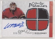 2007 O-Pee-Chee Premier Quad Rookie Memorabilia /299 Curtis McElhinney Auto 2r5