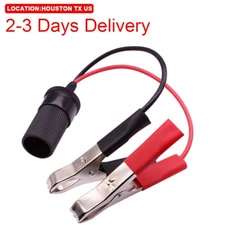 US Location 12V Car Battery Alligator Clamp Clip to   Cigarette Lighter Charger