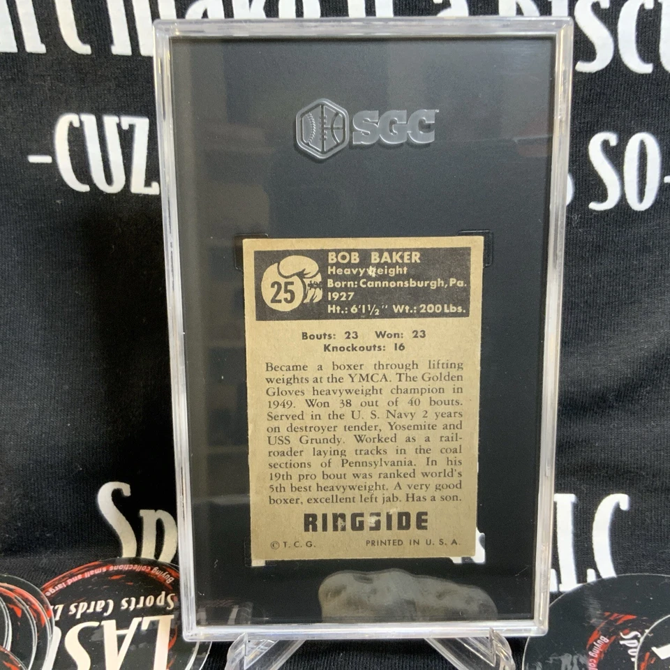 1951 Topps Ringside Set Break #25 Bob Baker SGC 1 - Image 2 of 2